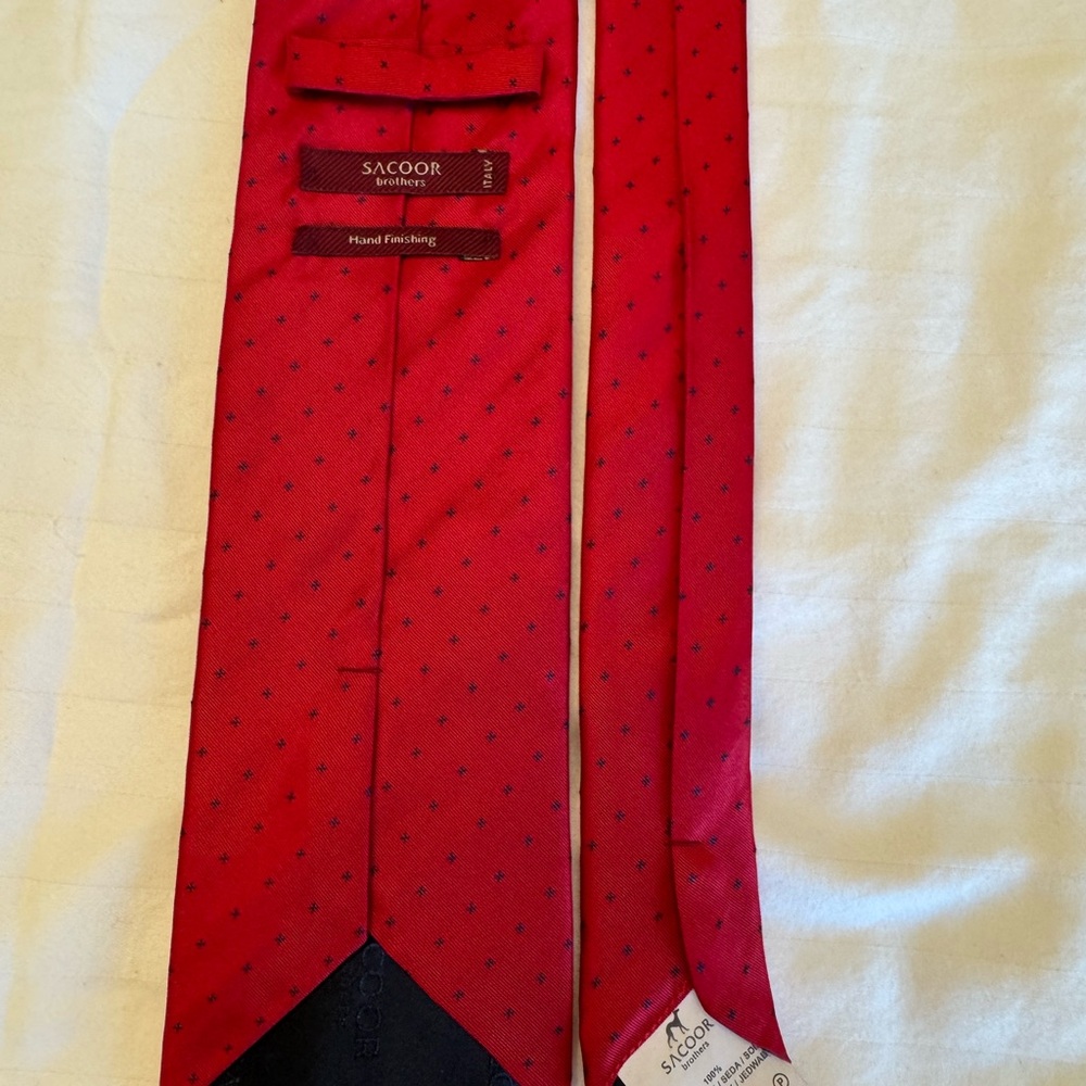 Sacoor Red Microdot Silk Tie